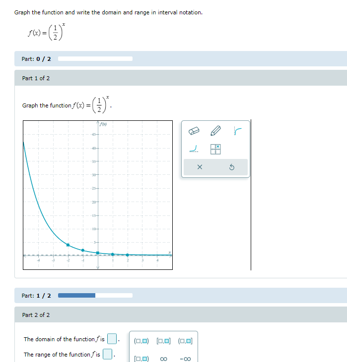 Solved Graph the function and write the domain and range in | Chegg.com