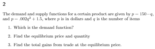 Solved N The demand and supply functions for a certain | Chegg.com
