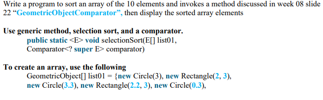 Solved Write a program to sort an array of the 10 elements | Chegg.com