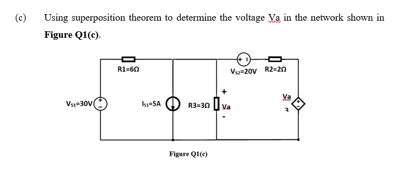 Solved (c) Using superposition theorem to determine the | Chegg.com