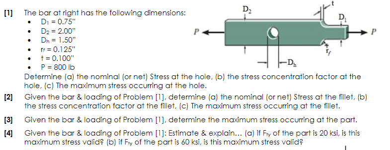 Solved [1] The Bar At Right Has The Following Dimensions: - 