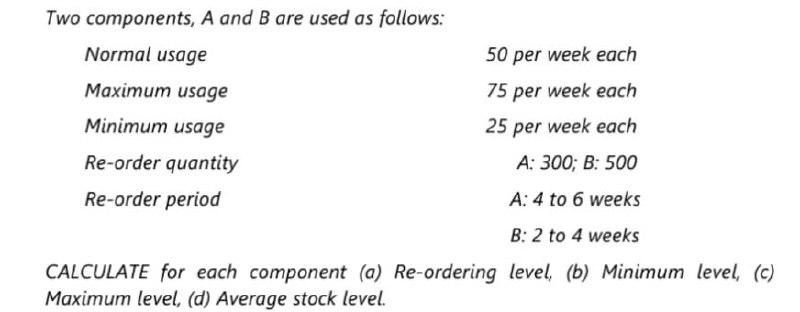 Solved Two Components, A And B Are Used As Follows: Normal | Chegg.com