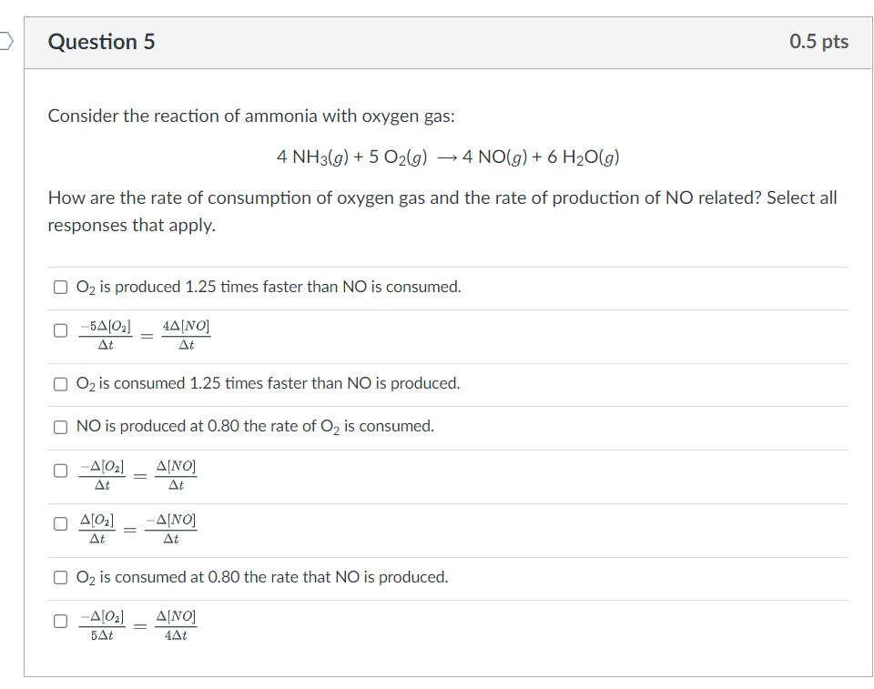 Solved Consider The Reaction Of Ammonia With Oxygen Gas: | Chegg.com