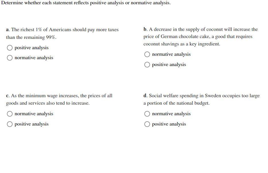 Solved Determine whether each statement reflects positive | Chegg.com