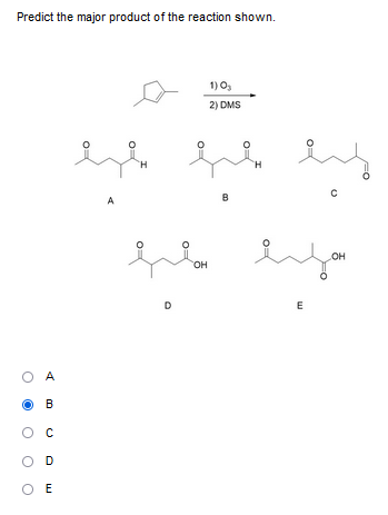 Solved Predict the major product of the reaction shown. A B | Chegg.com