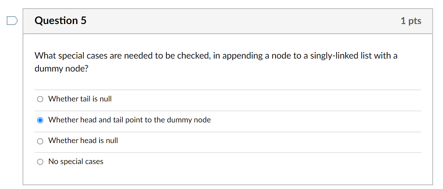 Solved Question 1 1 pts What is the benefit of using dummy | Chegg.com