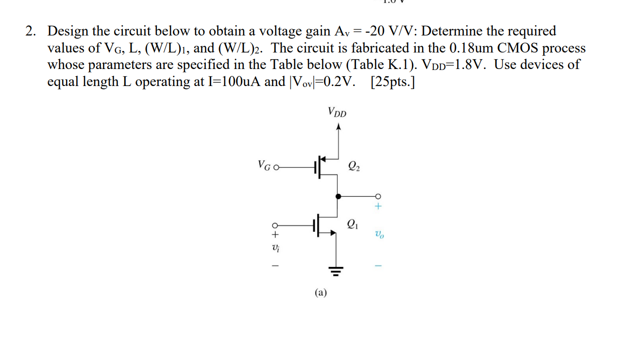 Solved Design the circuit below to obtain a voltage gain | Chegg.com