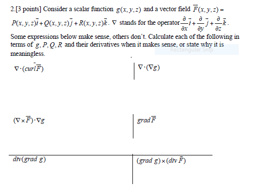 Solved 2 3 Points Consider A Scalar Function G X Y Z Chegg Com