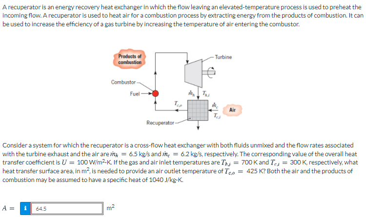 Solved A recuperator is an energy recovery heat exchanger in | Chegg.com