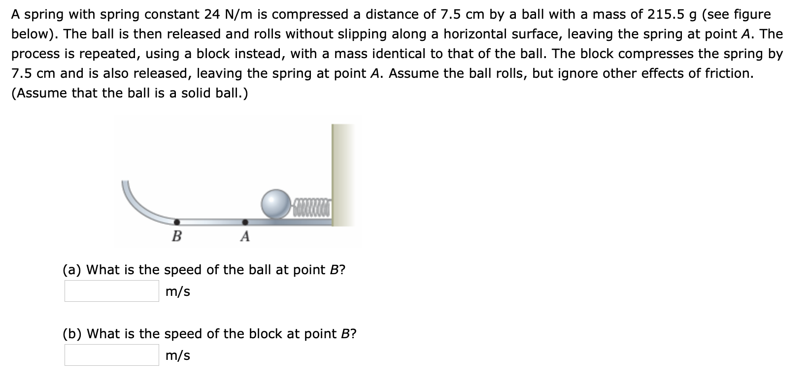 Solved A spring with spring constant 24 N/m is compressed a | Chegg.com