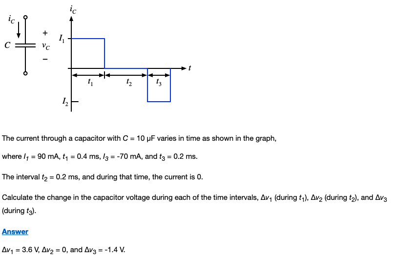 Solved ic + 1 с Vc 12 13 12 The current through a capacitor