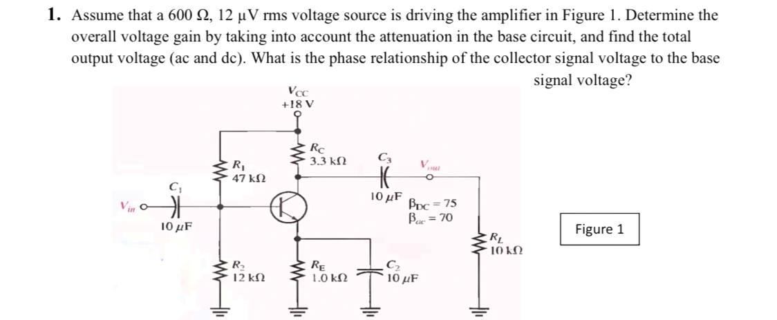 Solved 1. Assume that a 600 2, 12 uV rms voltage source is | Chegg.com