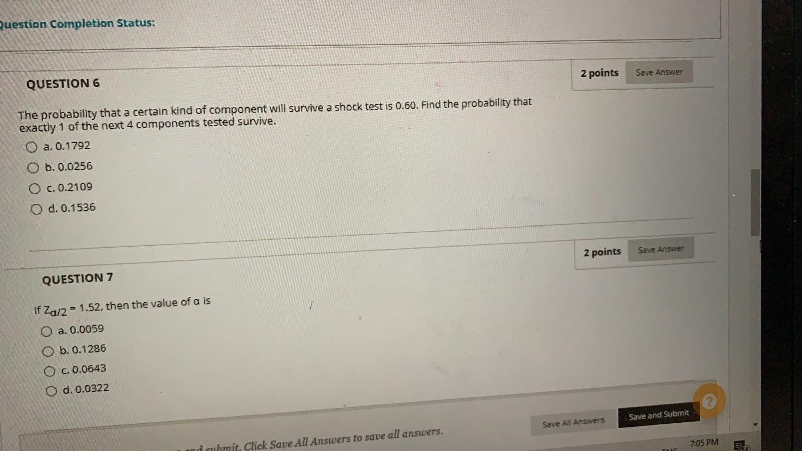 Solved Question Completion Status: 2 points Save Answer | Chegg.com