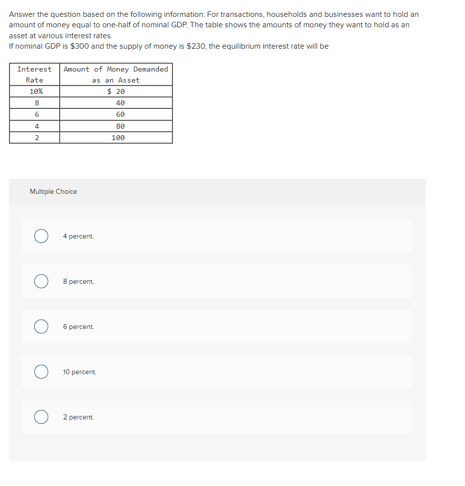 Solved Answer The Question Based On The Following Chegg Com