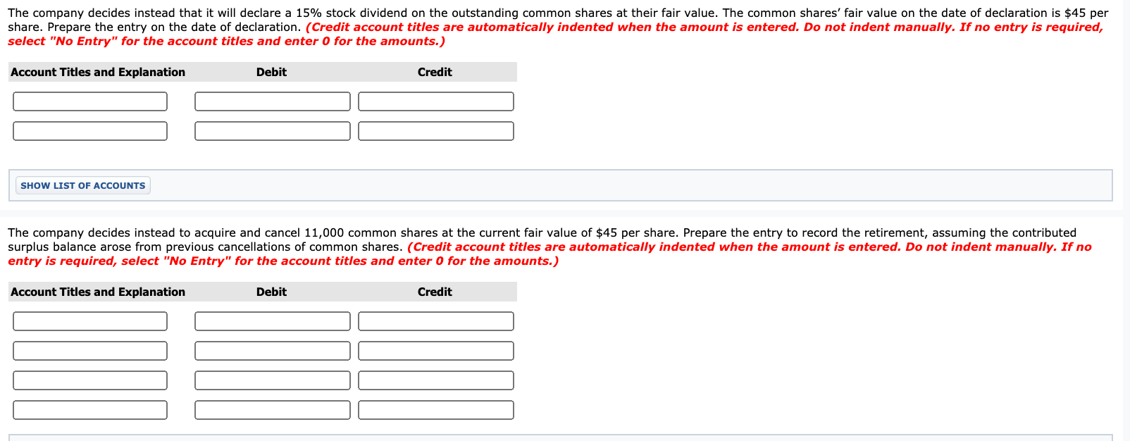 Solved Exercise 15-7 The Following Is The Shareholders' | Chegg.com