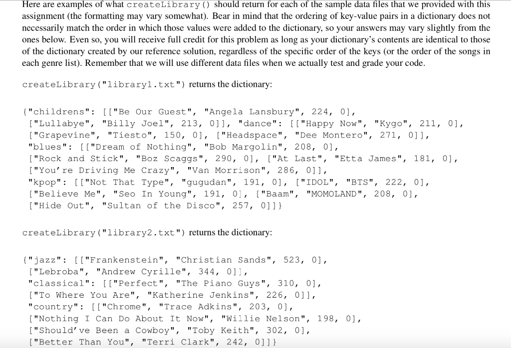 Solved Assignment: Creating Custom Musical Playlists (Part | Chegg.com