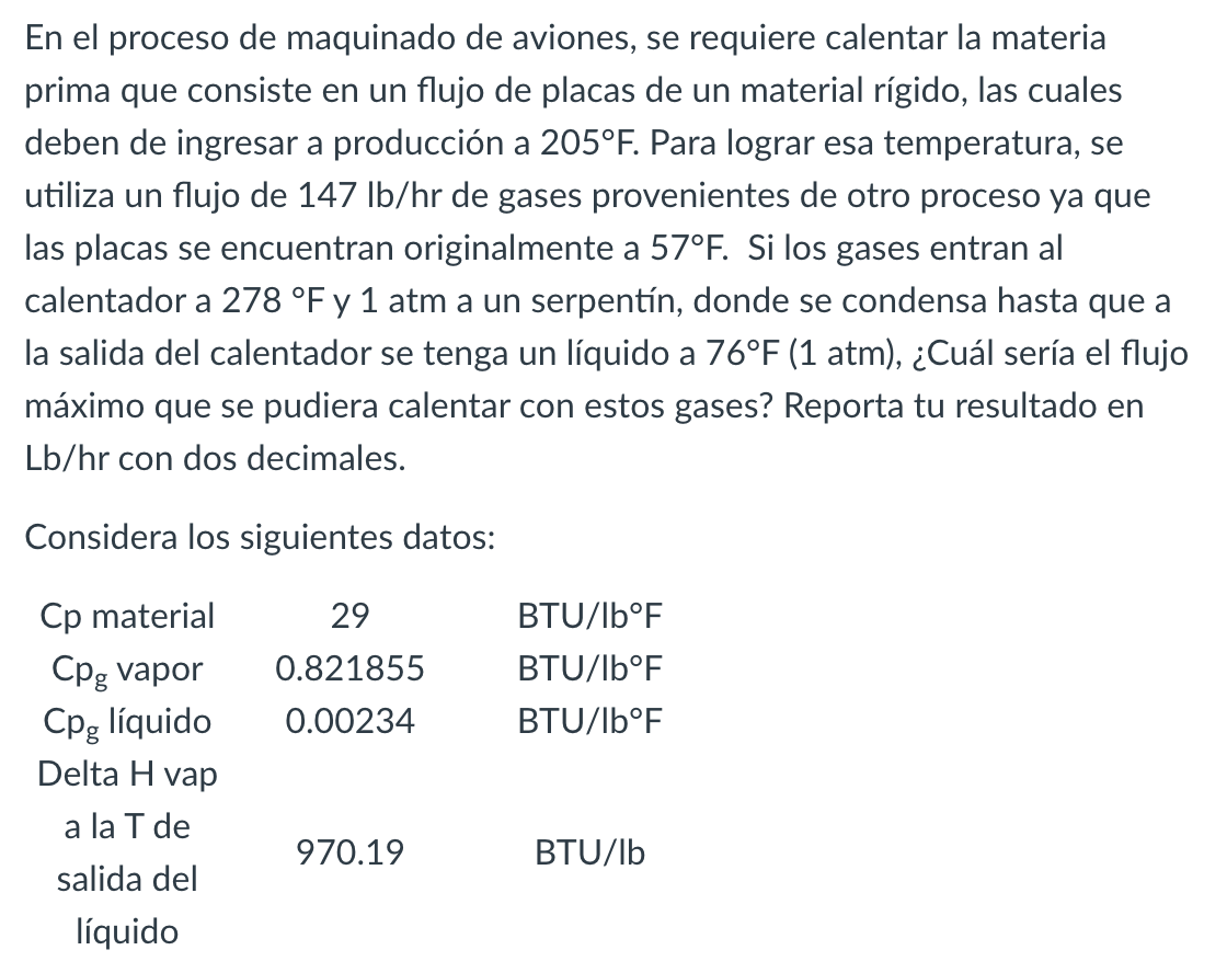 En el proceso de maquinado de aviones, se requiere calentar la materia prima que consiste en un flujo de placas de un materia