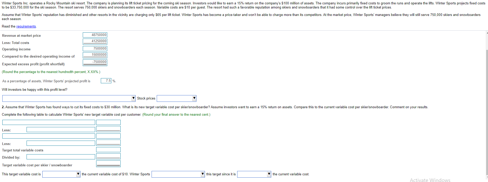 Solved Winter Sports Inc. operates a Rocky Mountain ski