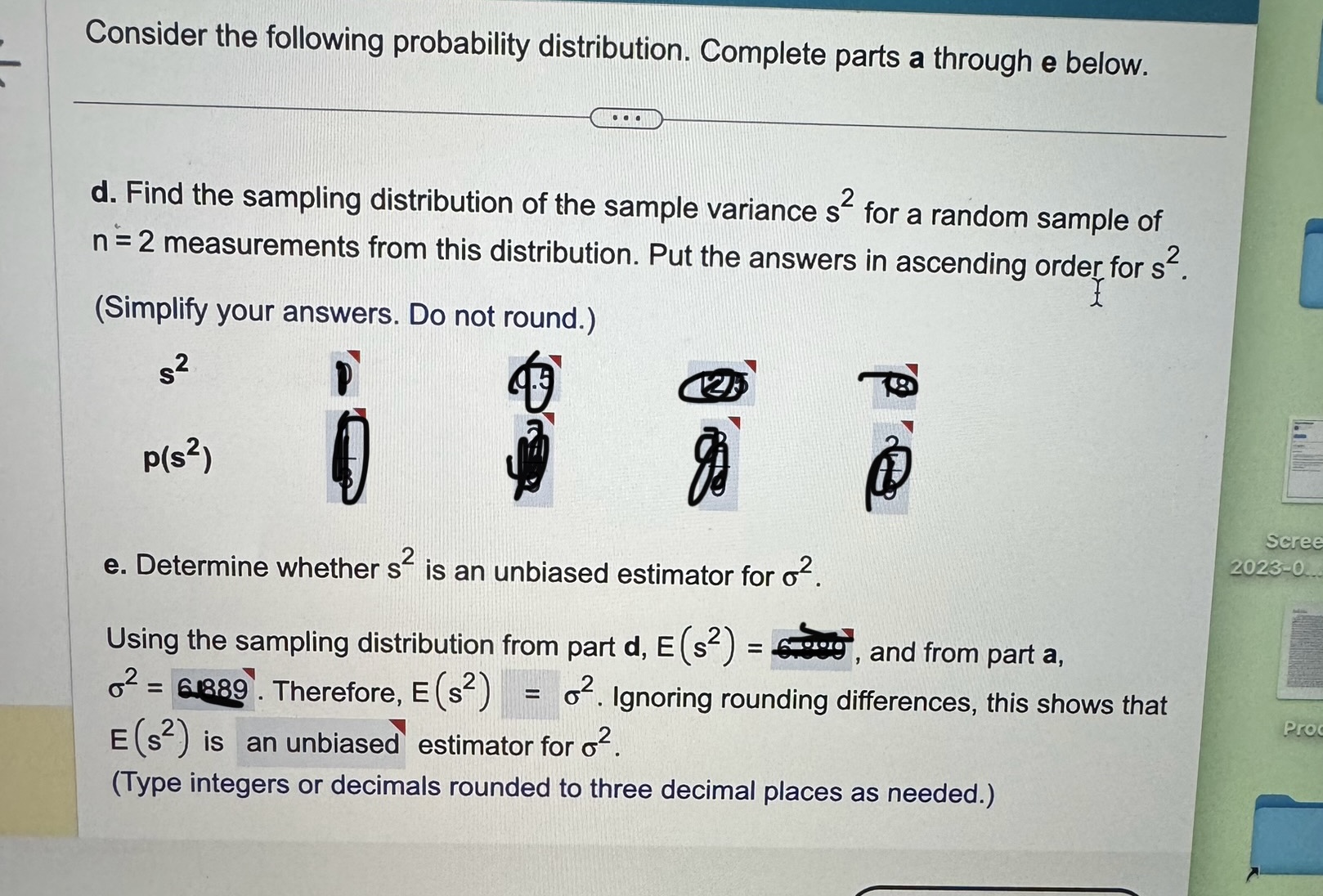 Solved Consider The Following Probability Distribution. | Chegg.com