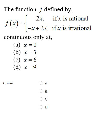 The Function F Defined By 2x If X Is Rational Chegg Com