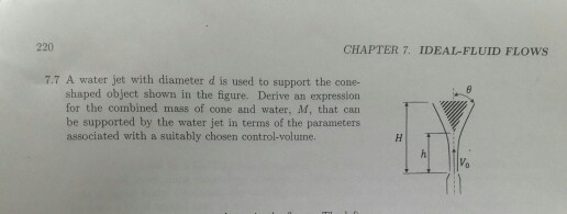 Solved 220 CHAPTER 7. IDEAL-FLUID FLOWS 7. 7 A water jet | Chegg.com