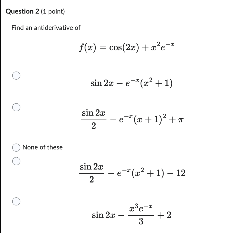 Solved Find An Antiderivative Of 5021