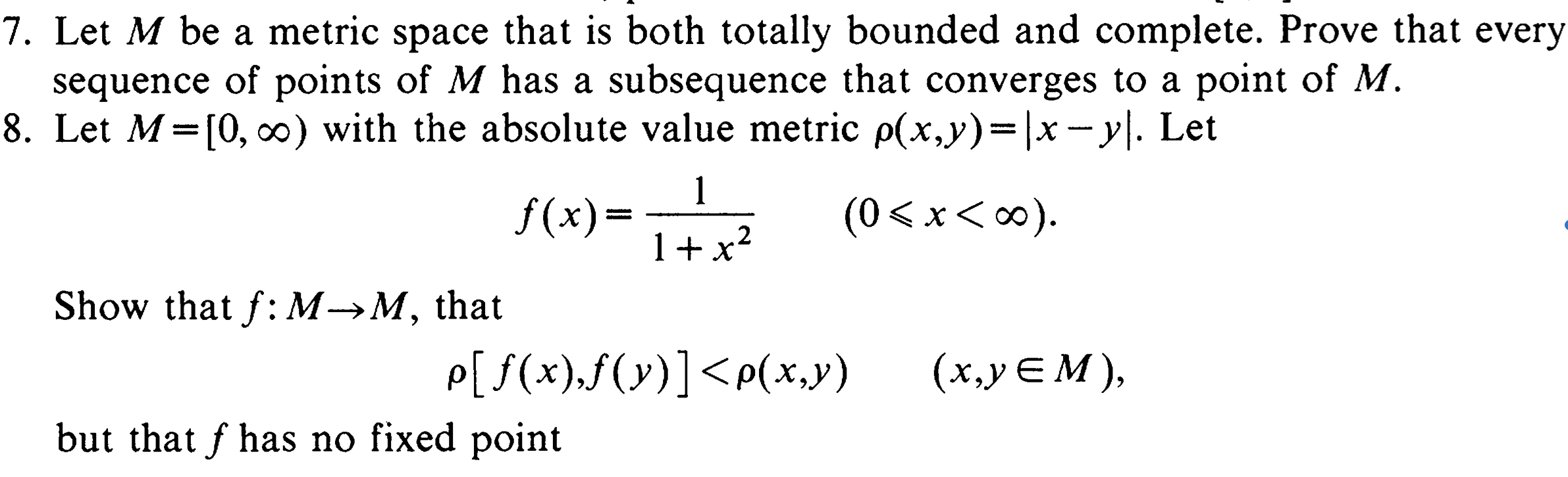 Solved 7. Let M be a metric space that is both totally | Chegg.com