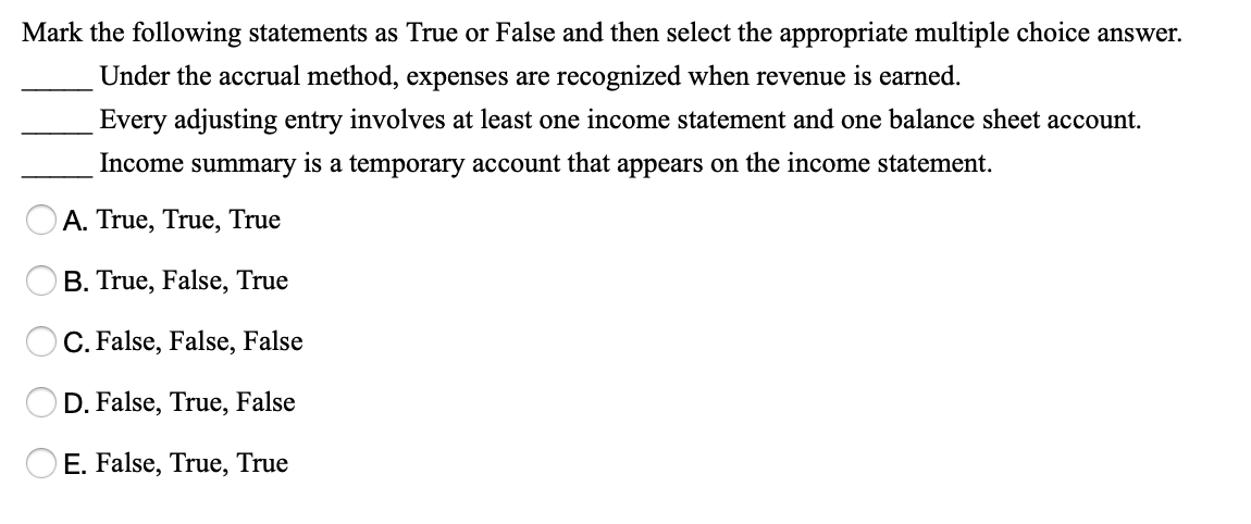 Solved Mark The Following Statements As True Or False And Chegg