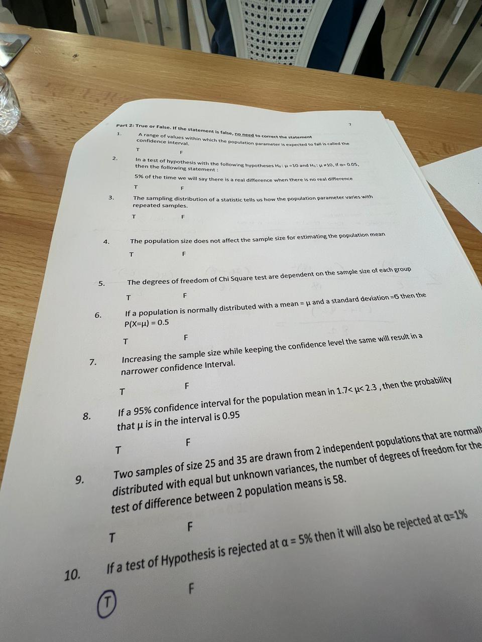 Solved Part 2: True or False If the statement is false no Chegg com