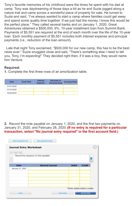 Solved Tony's favorite memories of his childhood were the | Chegg.com