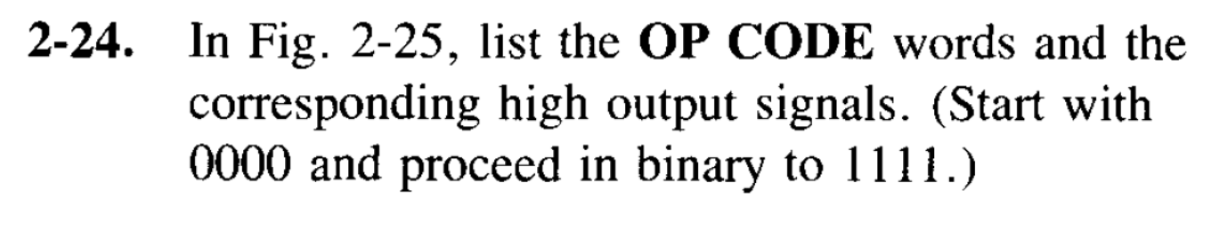 Solved 2-24. In Fig. 2-25, list the OP CODE words and the | Chegg.com