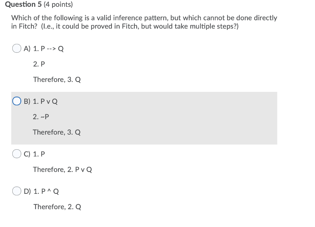 Solved Question 5 (4 points) Which of the following is a | Chegg.com