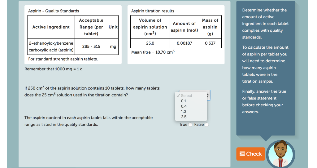 Solved Aspirin Quality Standards Aspirin titration results