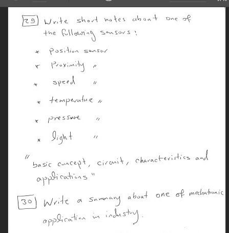 Solved (29) Write short notes about one of the following | Chegg.com