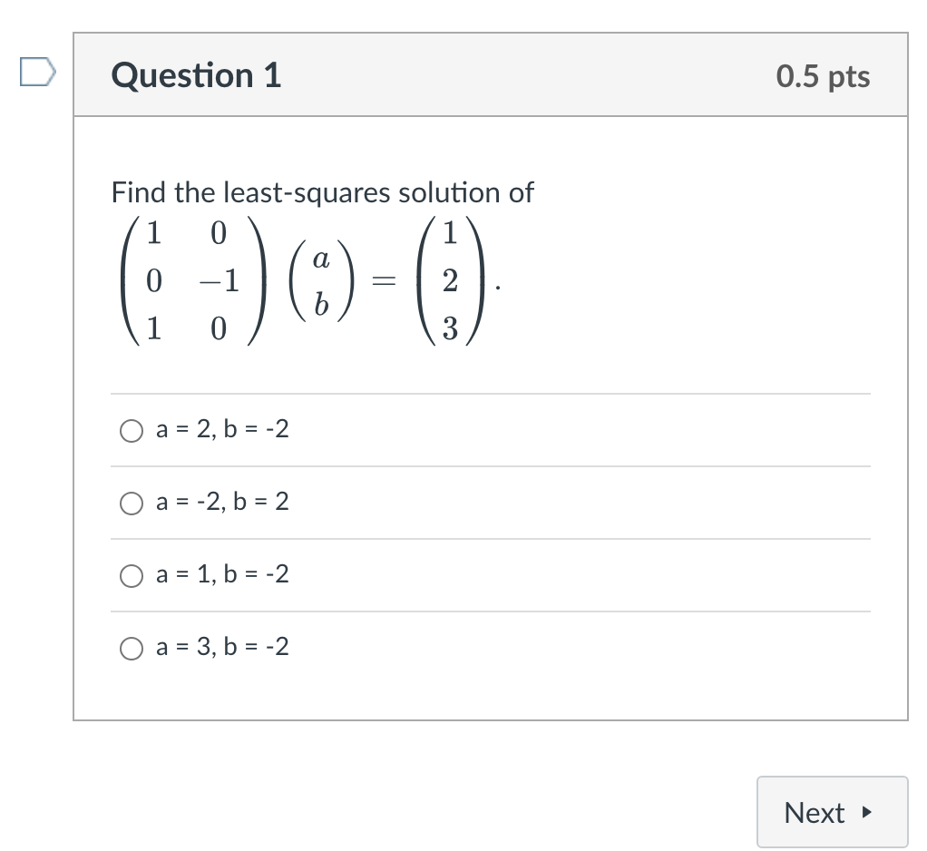 Solved Question 1Find The Least-squares Solution | Chegg.com