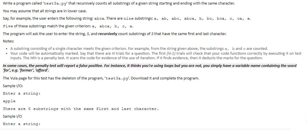 Solved Write a program called 'test3a.py that recursively | Chegg.com