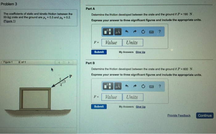 Solved The Coefficients Of Static And Kinetic Friction