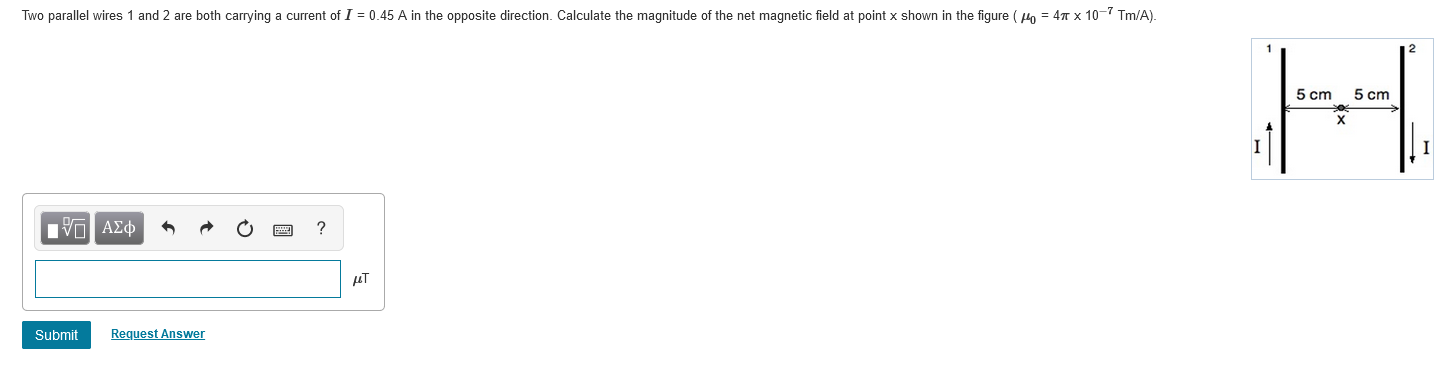 Solved Two parallel wires 1 and 2 are both carrying a | Chegg.com