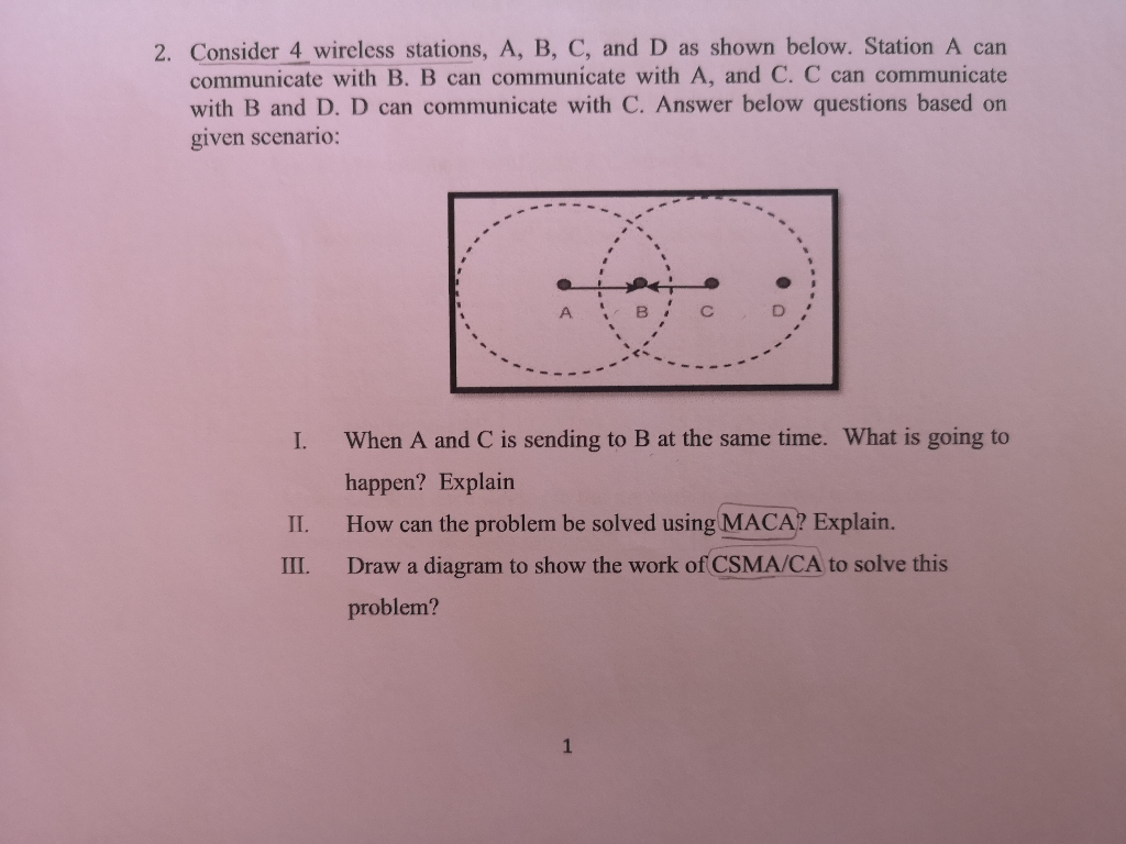 Solved 2. Consider 4 Wireless Stations, A, B, C, And D As | Chegg.com