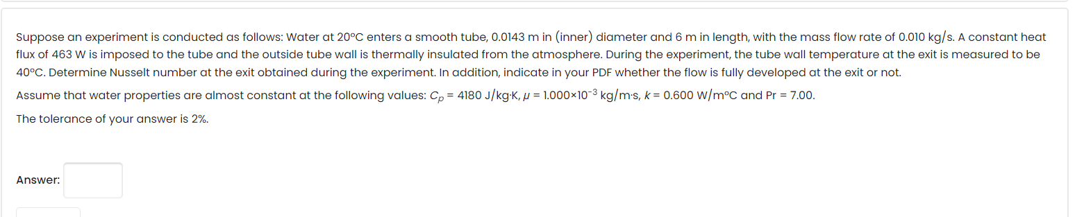 Solved Suppose an experiment is conducted as follows: Water | Chegg.com
