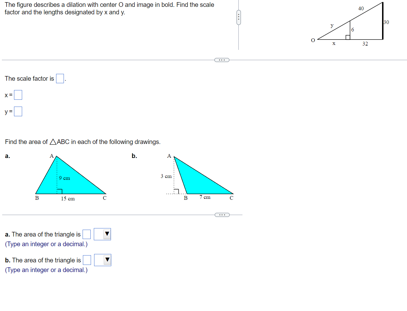 Solved The figure describes a dilation with center O and | Chegg.com