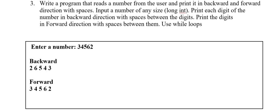 Solved 3. Write a program that reads a number from the user | Chegg.com