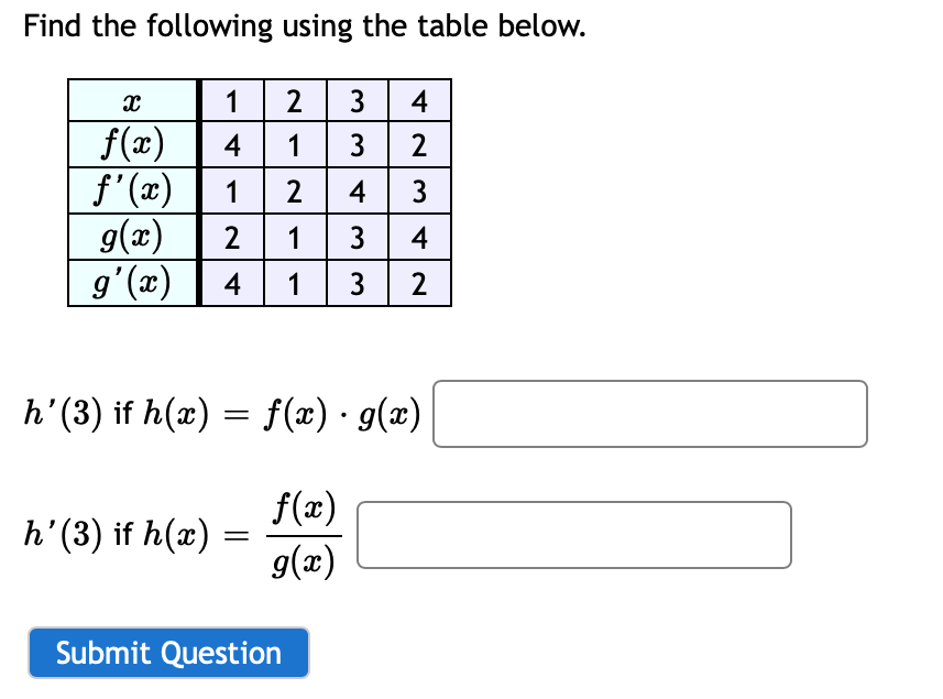 Solved Find The Following Using The Table Below. Can You | Chegg.com