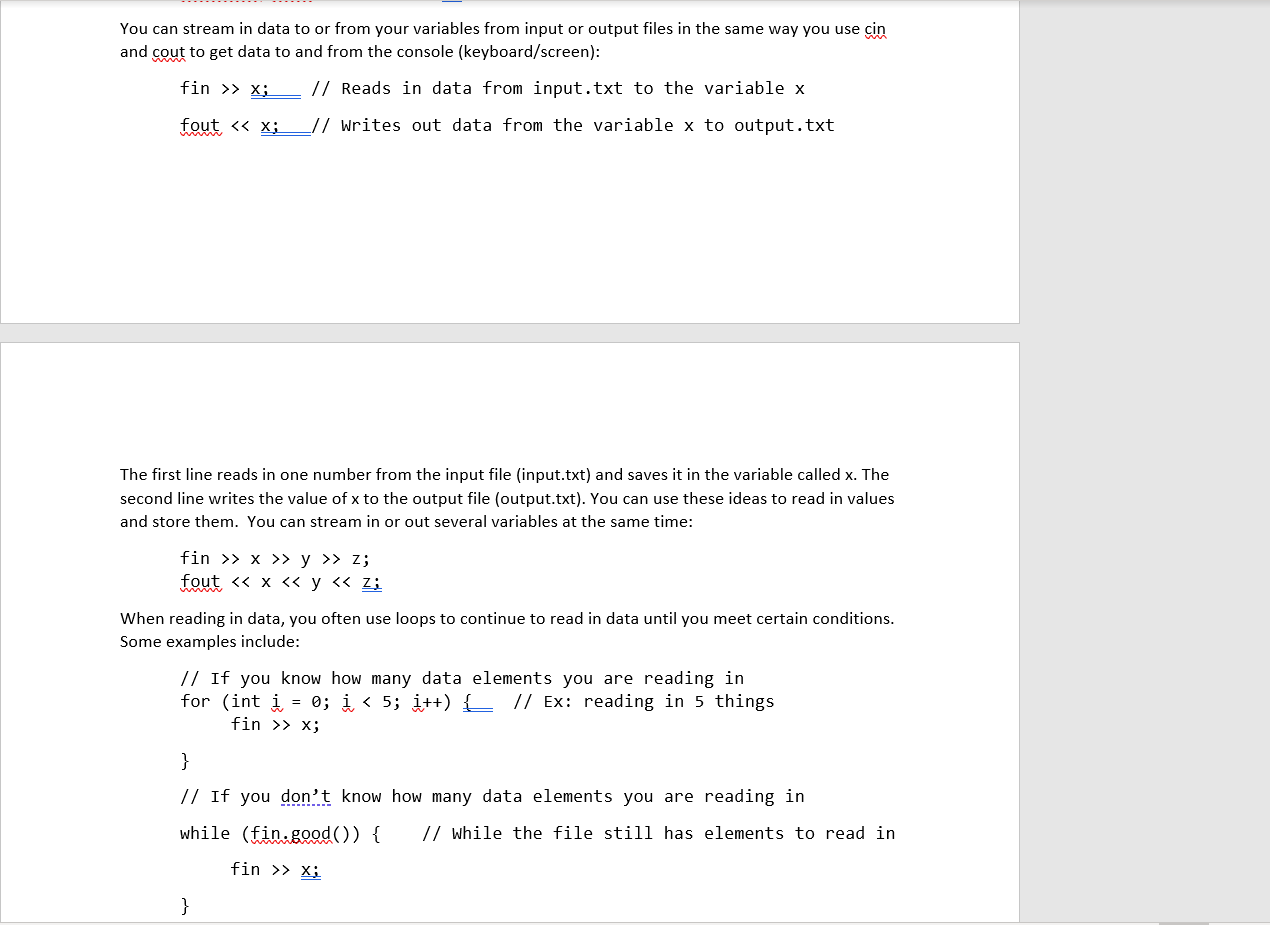 Solved Lab Week 6 Reading and Writing Files Skills Required | Chegg.com