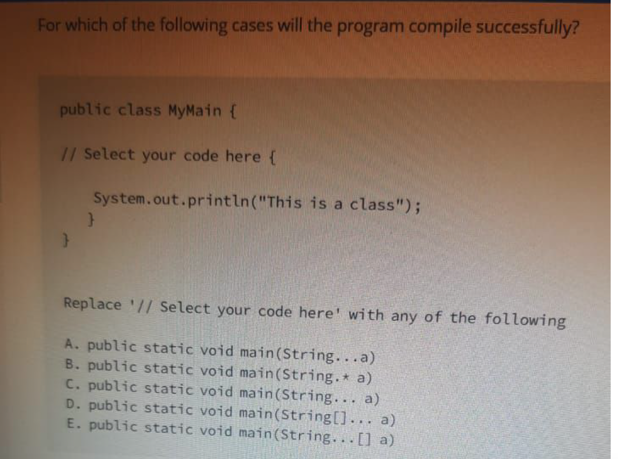 Solved public class Foo { public static void main(String[] | Chegg.com
