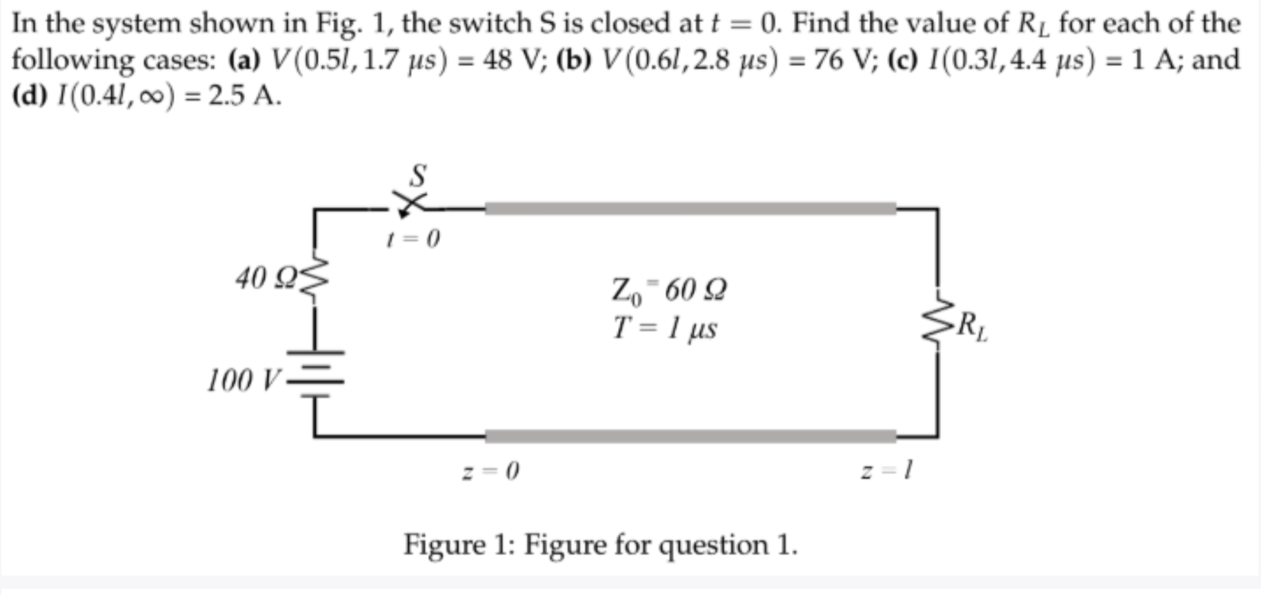 Solved In ﻿the system shown in ﻿Fig. 1 , ﻿the switch S is | Chegg.com
