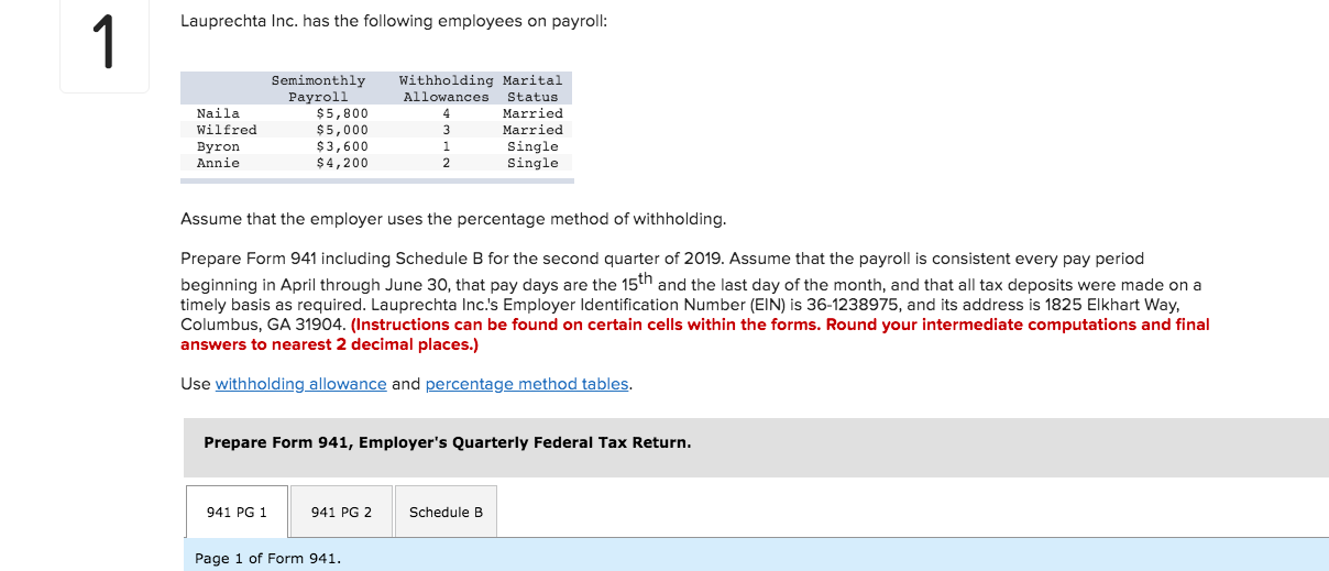 Solved Lauprechta Inc. has the following employees on