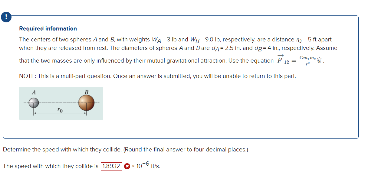 Solved Required informationThe centers of ﻿two spheres A and | Chegg.com