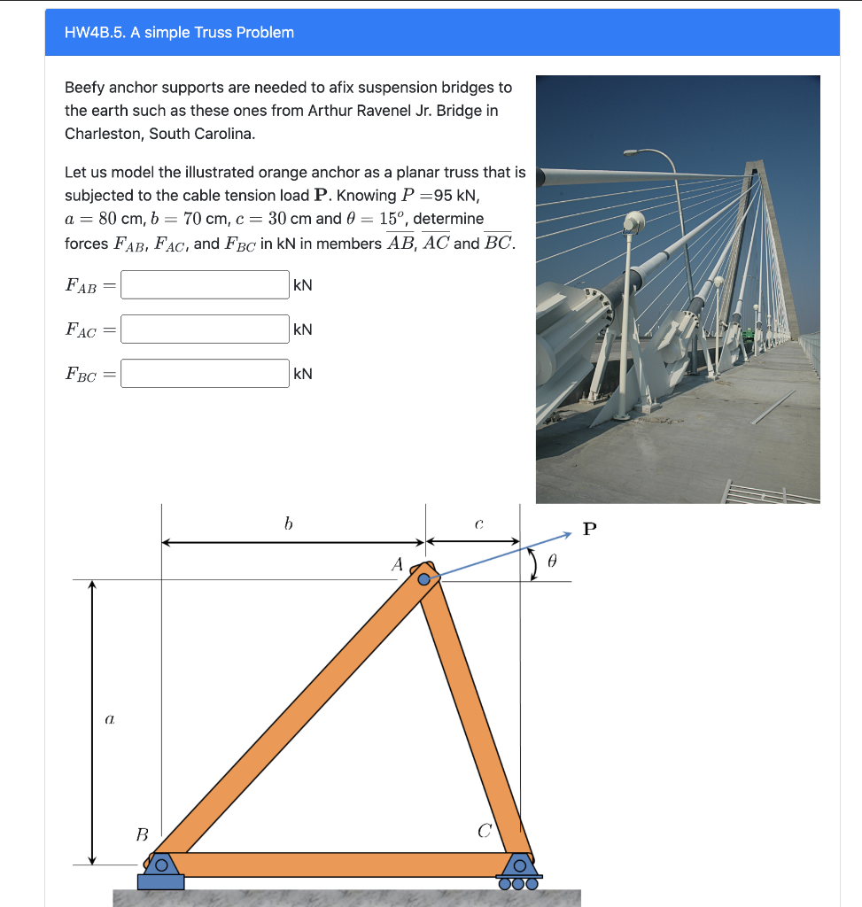 Solved HW4B.5. A simple Truss Problem Beefy anchor supports