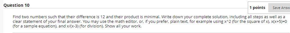 Solved Save Question 1 1 points Solve the problem. A | Chegg.com